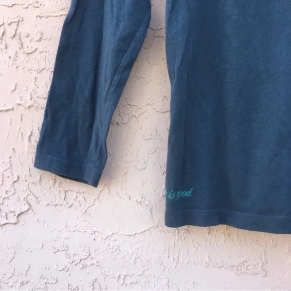 Life is Good Keep It Simple Blue Gray Long Sleeve Shirt Womens Size Large - Picture 3 of 6